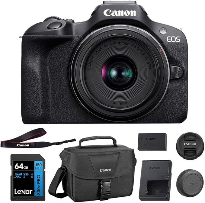 Canon EOS R100 Mirrorless Camera with RF-S18-45mm F4.5-6.3 IS STM Lens Kit, 24.1 Megapixel CMOS (... | Amazon (US)