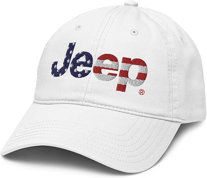 Jeep Flag Wordmark Logo Adjustable Baseball Hat | Amazon (US)