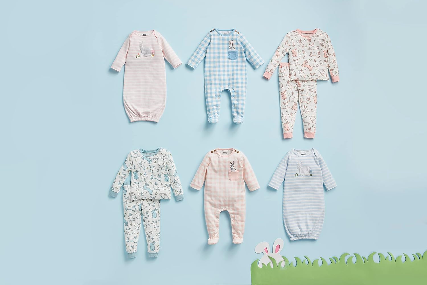 Mud Pie Baby Girl Bunny Pajama Set, Pink, 2T | Amazon (US)