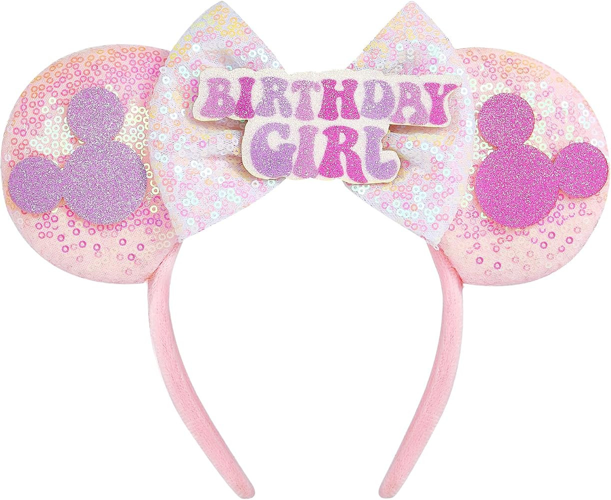 Handmade Sparkly Mouse Ears Headband for Adults & Kids | Upgraded Wide Band |Velvet Non-Slip Band... | Amazon (US)