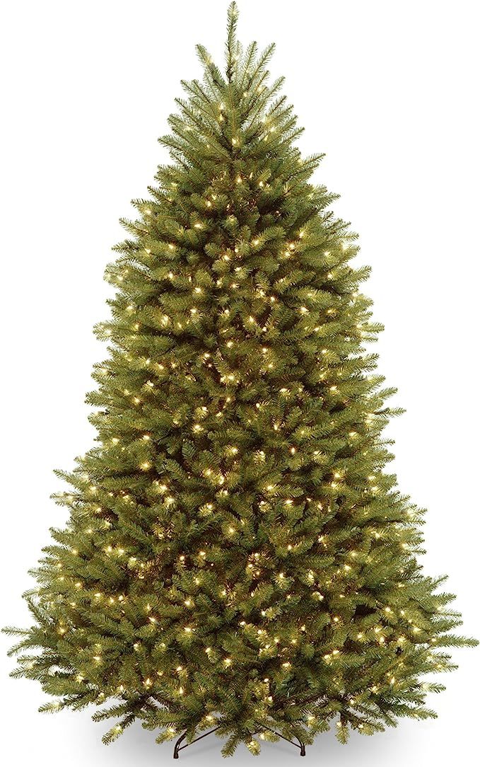 Amazon.com: National Tree Company Pre-Lit Artificial Full Christmas Tree, Green, Dunhill Fir, Whi... | Amazon (US)