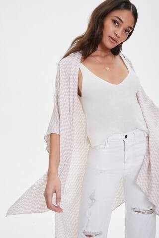 Houndstooth Side-Slit Kaftan | Forever 21 (US)