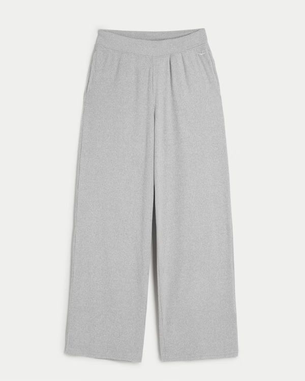 Cozy Ribbed Wide-Leg Pants | Hollister (US)