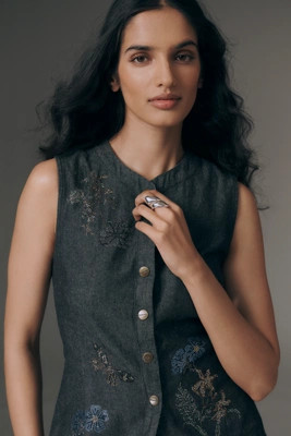Ranna Gill Embroidered Cotton Vest | Anthropologie (US)
