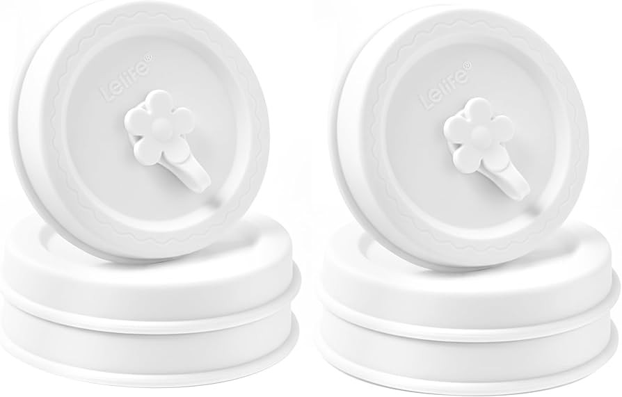 Silicone Mason Jar Lids with Straw Hole for Regular & Wide Mouth Jars | Amazon (US)