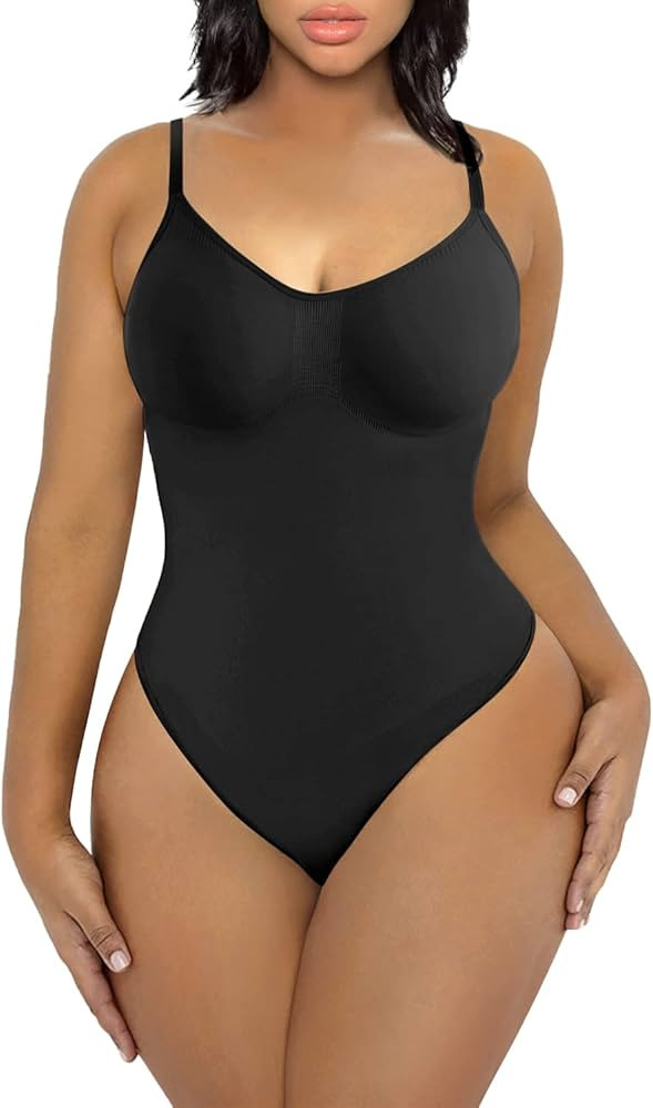 YIANNA Women Shapewear Tummy Control Bodysuit Seamless Sculpting Snatched Waist Body Suit Thong o... | Amazon (US)