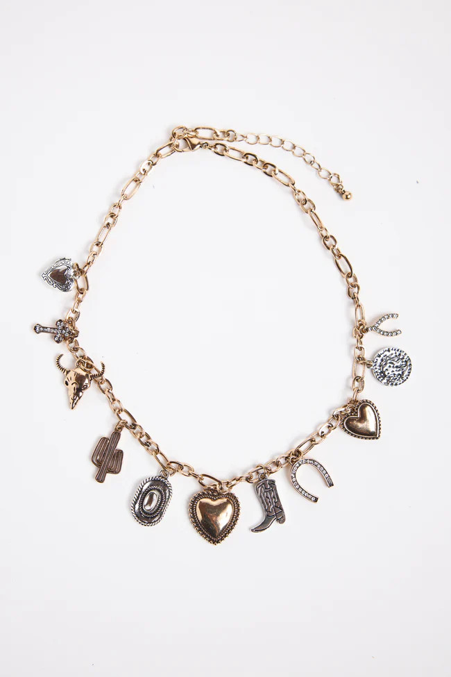Rylin Western Charm Necklace | Pink Lily