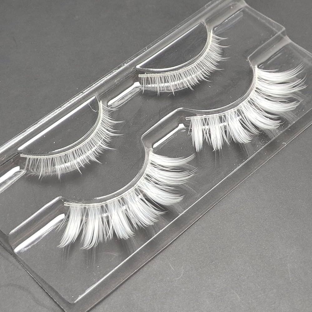 White False Eyelashes Cosplay Halloween White Lashes Extension Tools Reusable Natural Looking Ani... | Amazon (US)