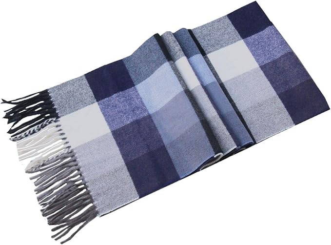 Lucky Leaf Women Men Winter Luxury Cozy Wool Warm Tartan Checked Plaid Wrap Scarf | Amazon (US)