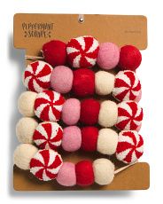 6ft Peppermint Poms Garland | TJ Maxx