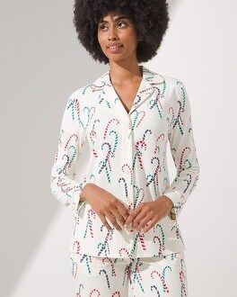 Soma Embraceable Long Sleeve Notch Collar Pajama Top | Soma Intimates