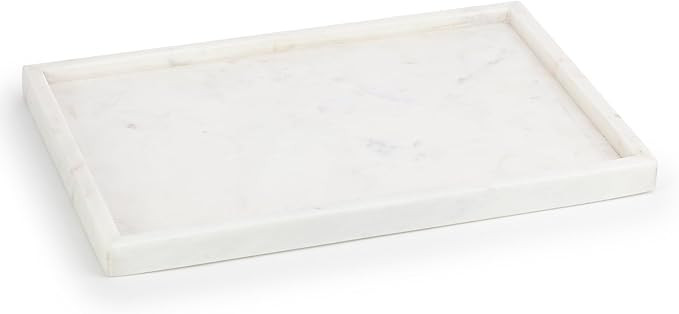 EHC Natural Marble Bathroom Vanity Tray, Decorative Countertop Sink Storage Organiser for Cosmeti... | Amazon (UK)