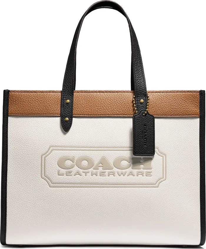 COACH Field Logo Embossed Colorblock Tote | Nordstrom | Nordstrom