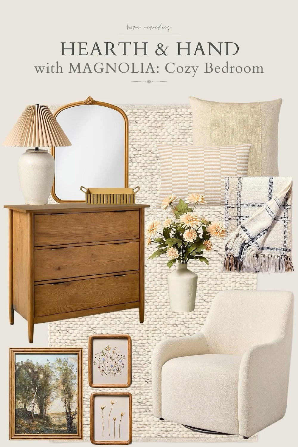 Shop this cozy bedroom look using items from Hearth & Hand with Magnolia's furniture and decor collection! home decor, spring, bedroom, guest room, primary bed room, armchair, dresser, lamp, modern organic, modern farmhouse, cottage, cozy decor #LTKMostLoved #LTKWatchNow

#LTKSeasonal #LTKStyleTip #LTKHome