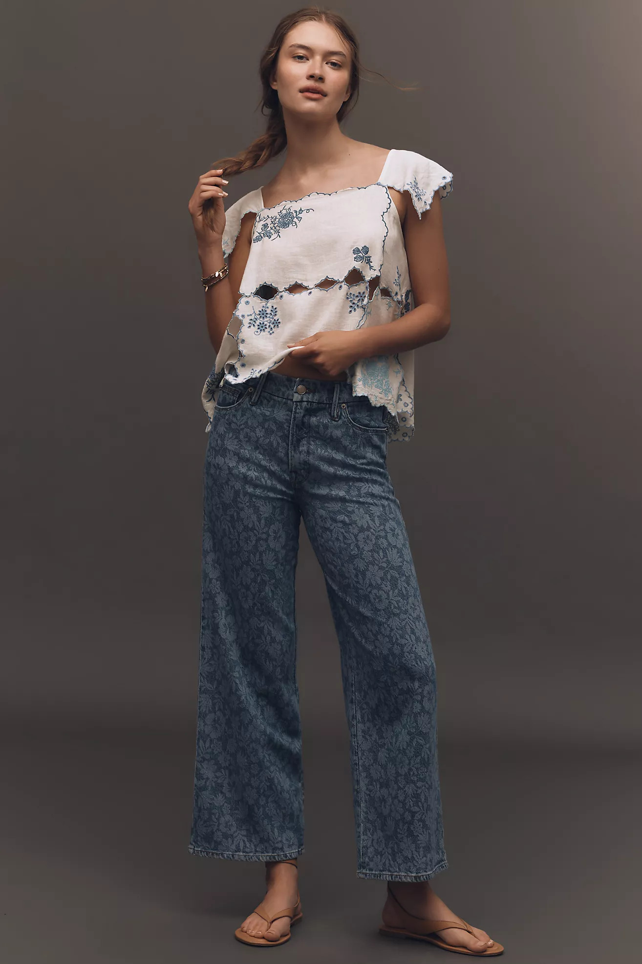 Good American Good Waist Palazzo High-Rise Crop Jeans | Anthropologie (US)