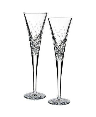 Waterford Wishes Happy Celebrations Toasting Flute, Set of 2 & Reviews - Glassware & Drinkware - ... | Macys (US)