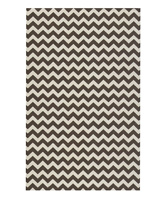 RUGGABLE Indoor Rugs Chevron - Black & White Chevron Ruggable Two-Piece Washable Rug System | Zulily