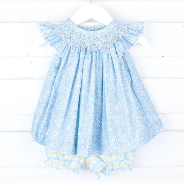 Beautiful Daisy Floral Smocked Bloomer Set | Classic Whimsy