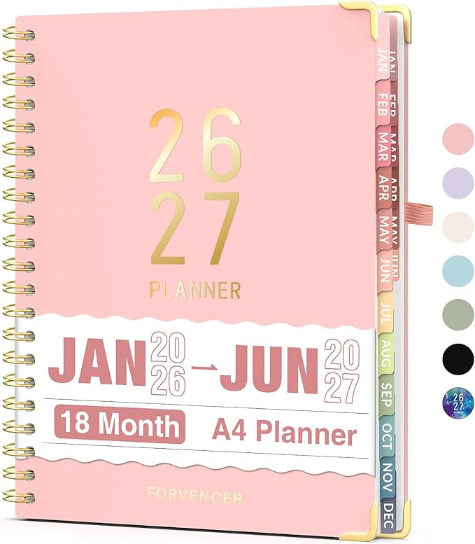 Forvencer Planner 2026-2027, 18 Month Weekly and Monthly Calendar Planner, Jan 2026 -June 2027, 8... | Amazon (US)