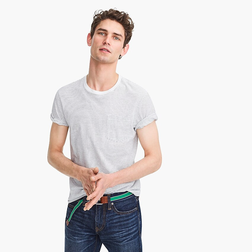 Essential T-shirt in light grey stripe | J. Crew US