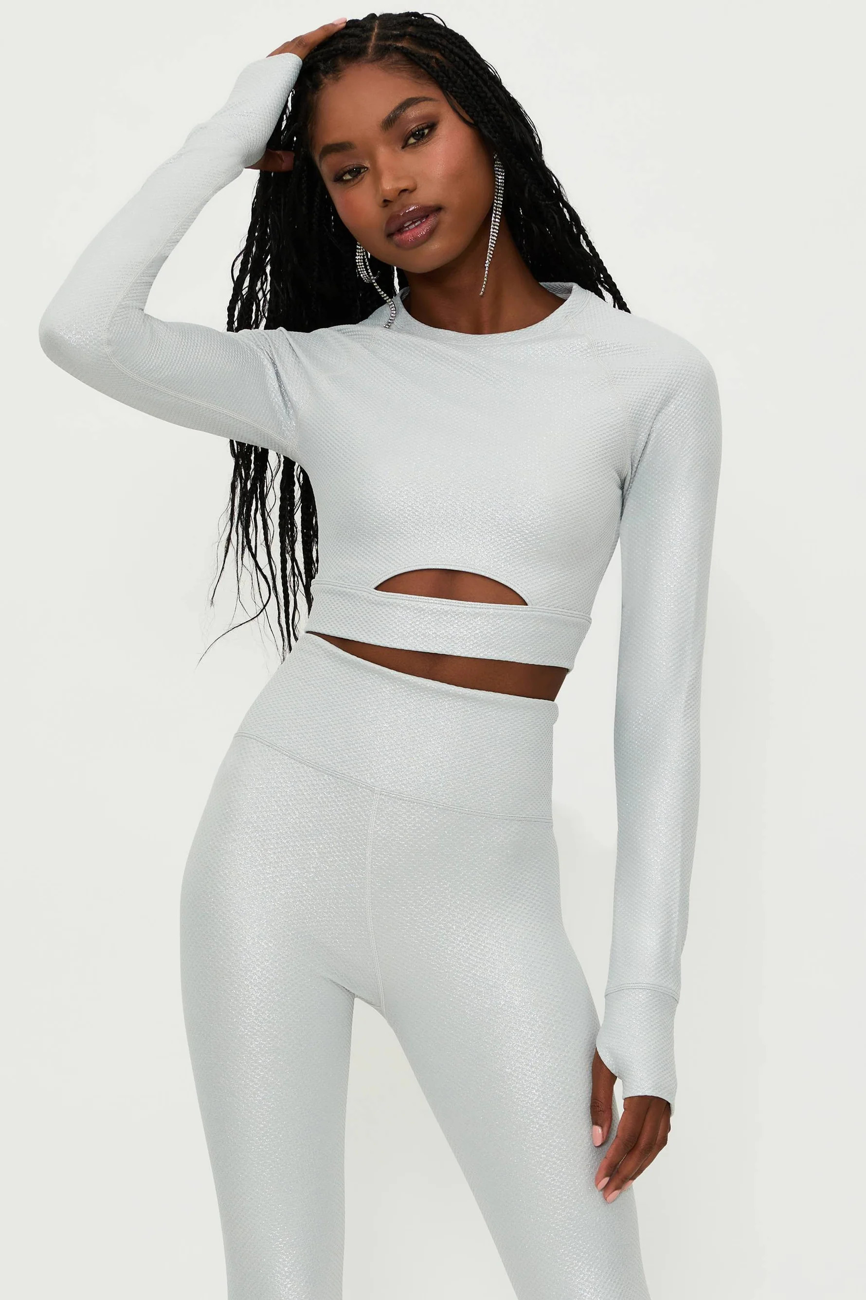 FRANCINE TOP SILVER SHINE WAFFLE | Beach Riot