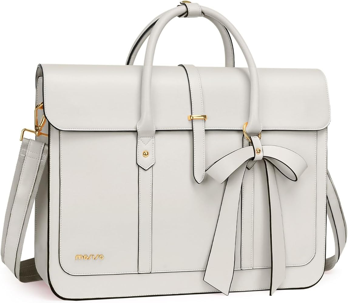 MOSISO Laptop Bag for Women, 15-15.6 inch PU Leather Laptop Shoulder Bags Convertible Backpack, 1... | Amazon (US)