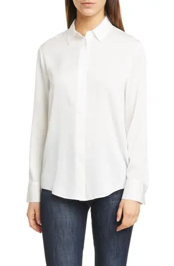 Long Sleeve Stretch Silk Button-Up Shirt | Nordstrom Rack
