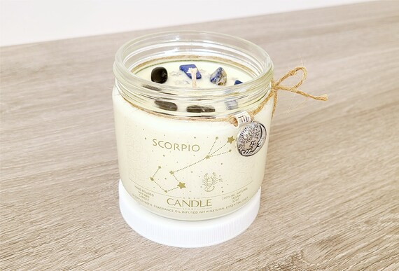 Scorpio Horoscope Sign Candles, Zodiac Crystal Candles, Special Zodiac Sign and Charm Included So... | Etsy (US)