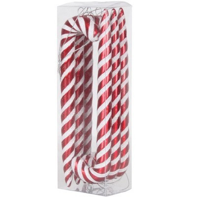 Vickerman 7.5" Red-White Cane Christmas Ornament, 6 per Box | Target