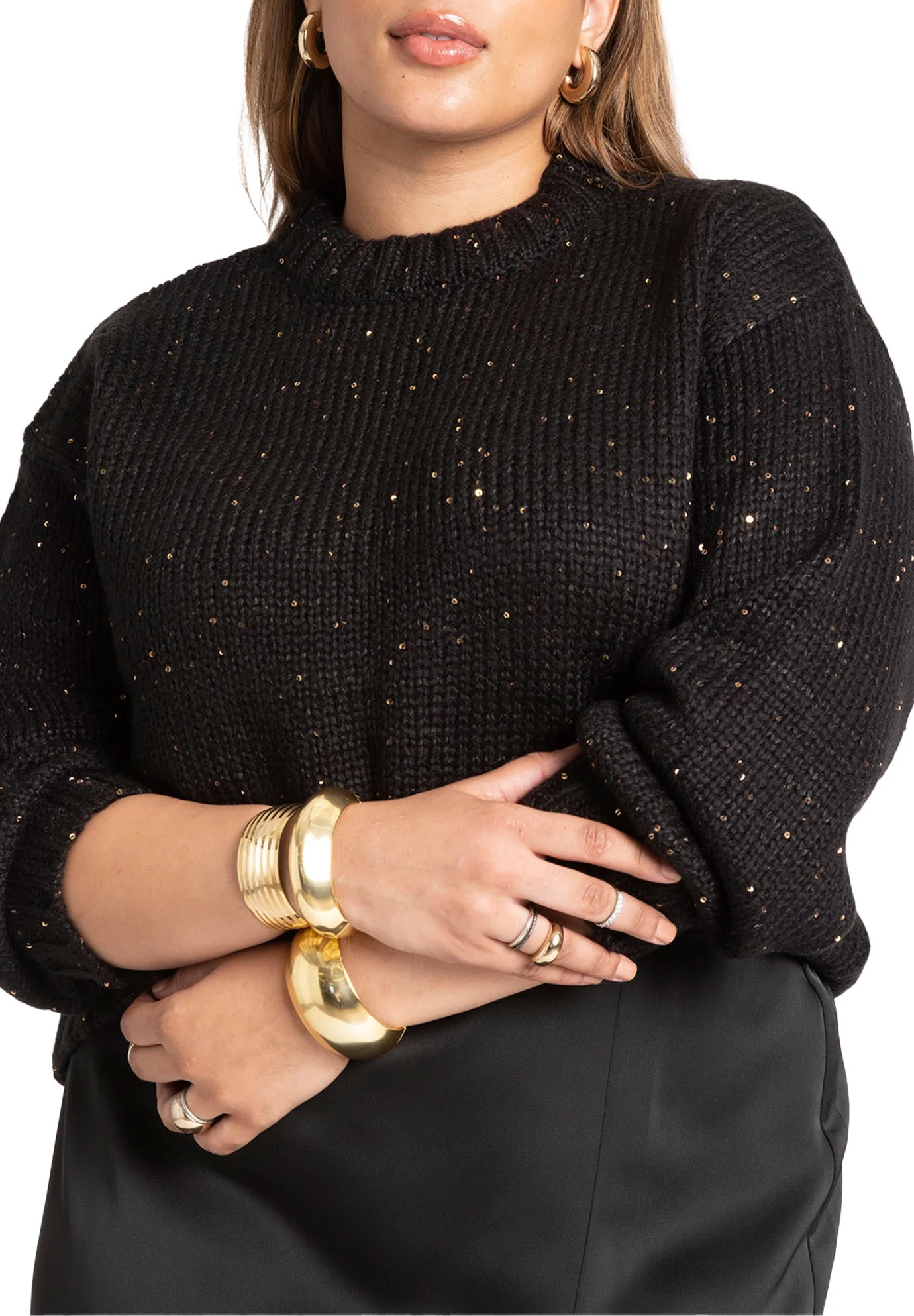 Eloquii Women's Plus Size Sequin Sweater | Walmart (US)