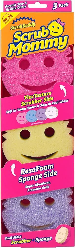 Scrub Daddy Scrub Mommy - Dish Scrubber + Non-Scratch Cleaning Sponges Kitchen, Bathroom + Multi-... | Amazon (US)