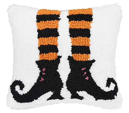 C&F Home 8" x 8" Witch Feet Hooked Throw Pillow - QVC.com | QVC
