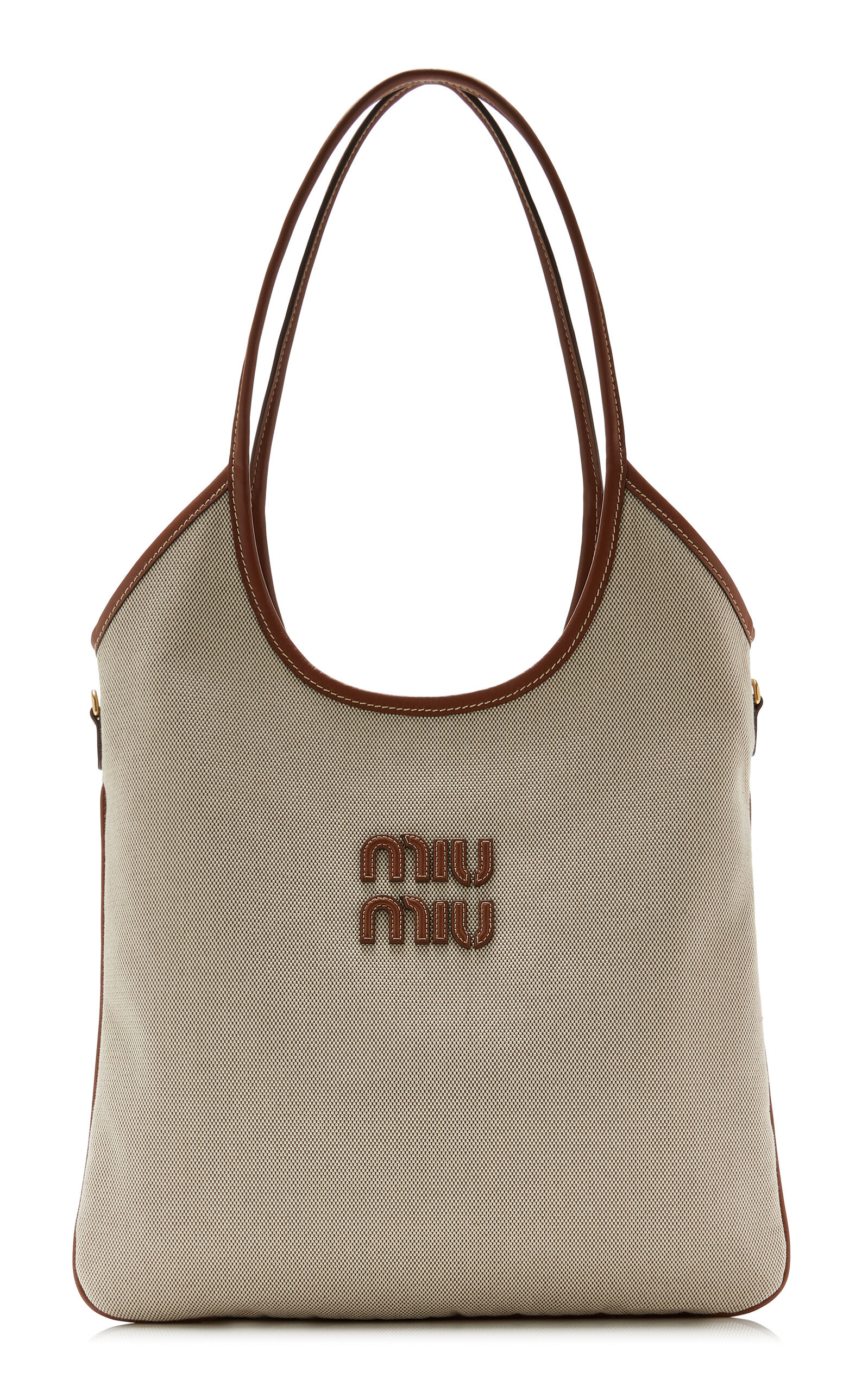 Miu Miu - Ivy Canvas Tote Bag - Neutral - OS - Moda Operandi | Moda Operandi (Global)