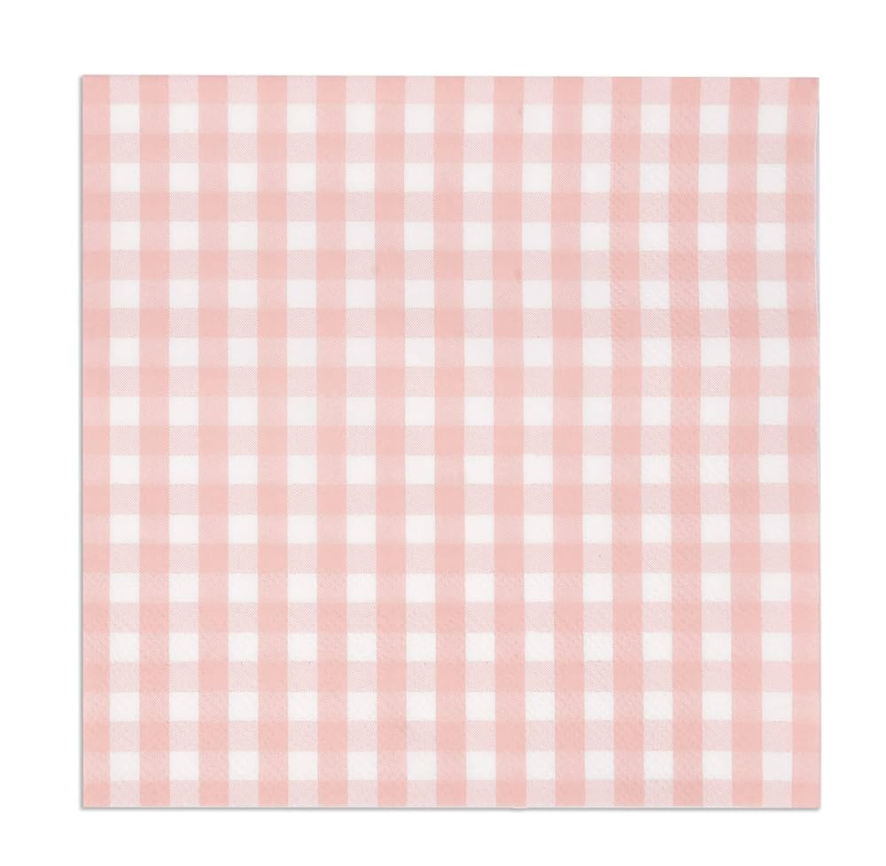 Gift Boutique 100 Pink and White Gingham Luncheon Napkins Disposable Paper Checkered Plaid Lunch ... | Amazon (US)