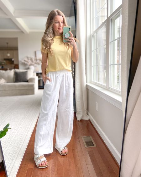 Target yellow t-shirt with Old Navy white linen wide-leg pants 🤩
Spring outfit
Vacay mode
(This tee is almost #softautumn but it is a little bit lighter than the TCI color fan)

#LTKxTarget #LTKfindsunder50 #LTKover40