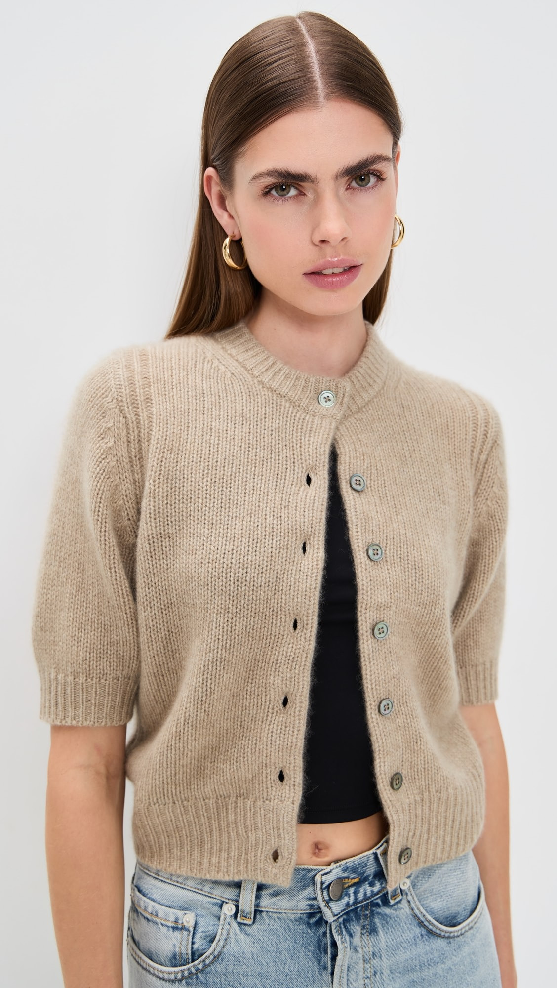 Cashmere Elbow Sleeve Cardigan | Shopbop