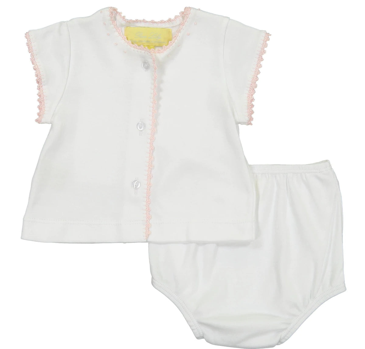 Pixie Lily Jersey Crib Set with Pink Trim | JoJo Mommy