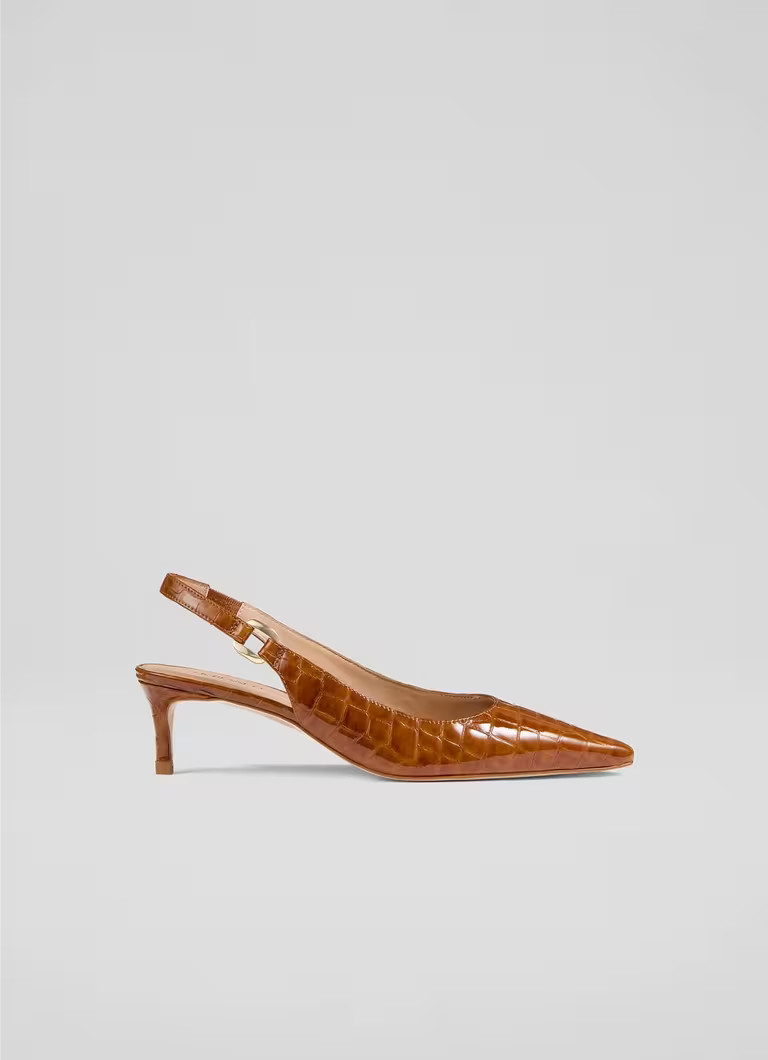 Lettie Tan  Leather Slingback Open Courts | L.K. Bennett (UK)