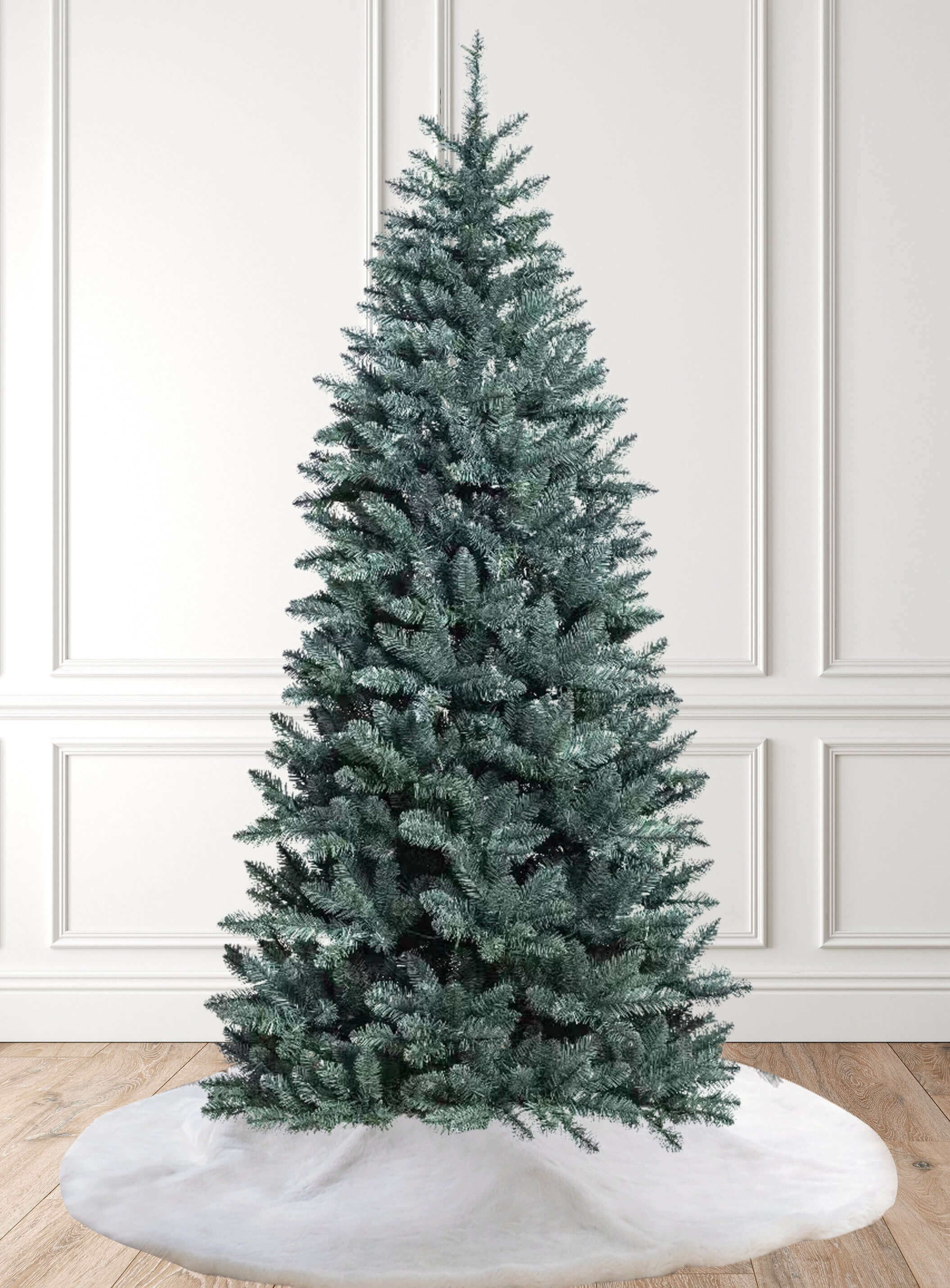 8' Tribeca Blue Spruce Slim Artificial Christmas Tree Unlit | King of Christmas