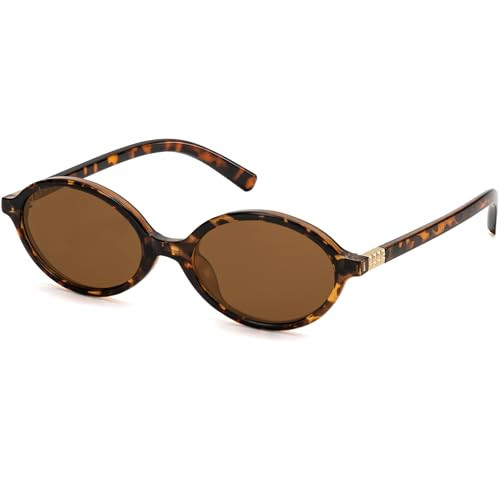 ViewJoy Retro Oval Sunglasses for Women Vintage 90s Y2K Trendy Designer Tortoise Sun Glasses | Amazon (US)