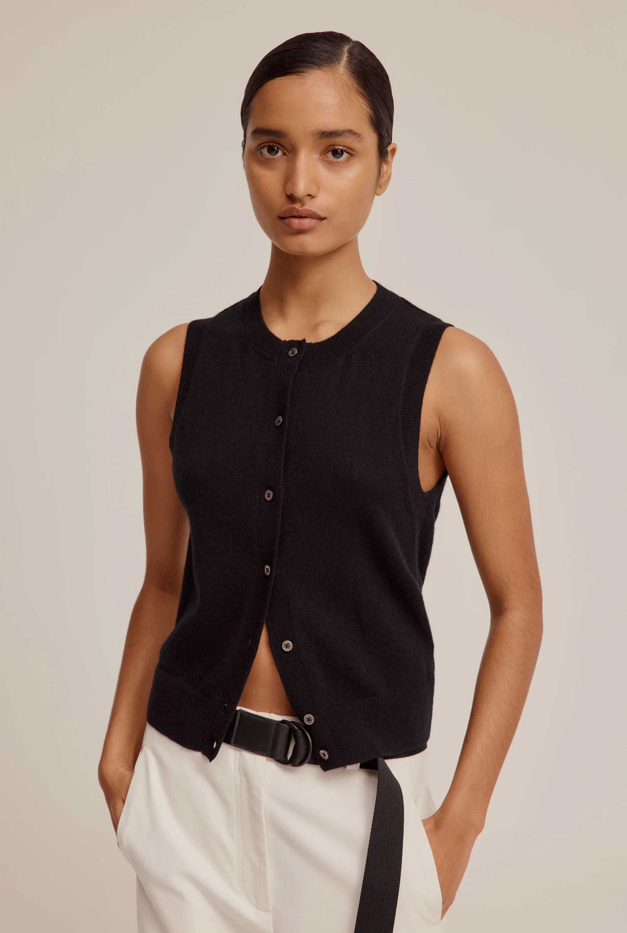 Cashmere Button Tank | Venroy AU
