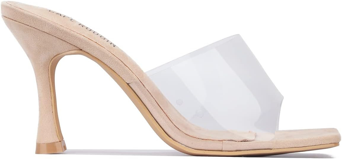 Cape Robbin Veja Clear Sexy High Heels for Women, Transparent Open Toe Shoes Heels for Women | Amazon (US)