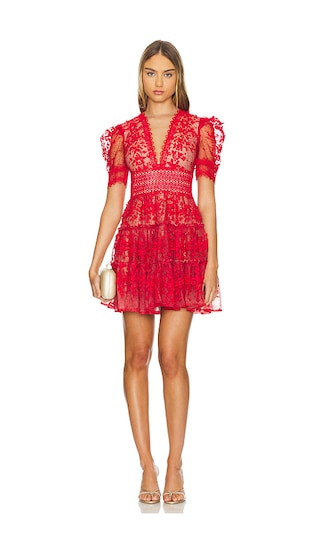 Megan Mini Dress in Red | Revolve Clothing (Global)