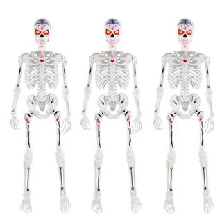3-Pack 5 ft. Grave & Bones LED Ultraposeable Day of the Dead | The Home Depot