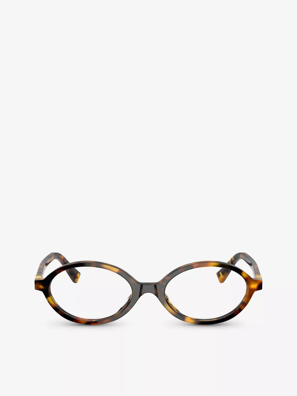 MU 01XV oval-frame tortoiseshell acetate eyeglasses | Selfridges