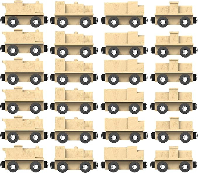 ORBRIUM 24 Unpainted Engines for Wooden Railway Compatible with Thomas, Chuggington, Brio, Great ... | Amazon (US)