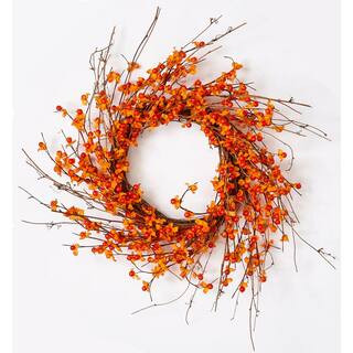 20 in. Artificial Bittersweet Wreath on Natural Twig Base 7771 - The Home Depot | The Home Depot