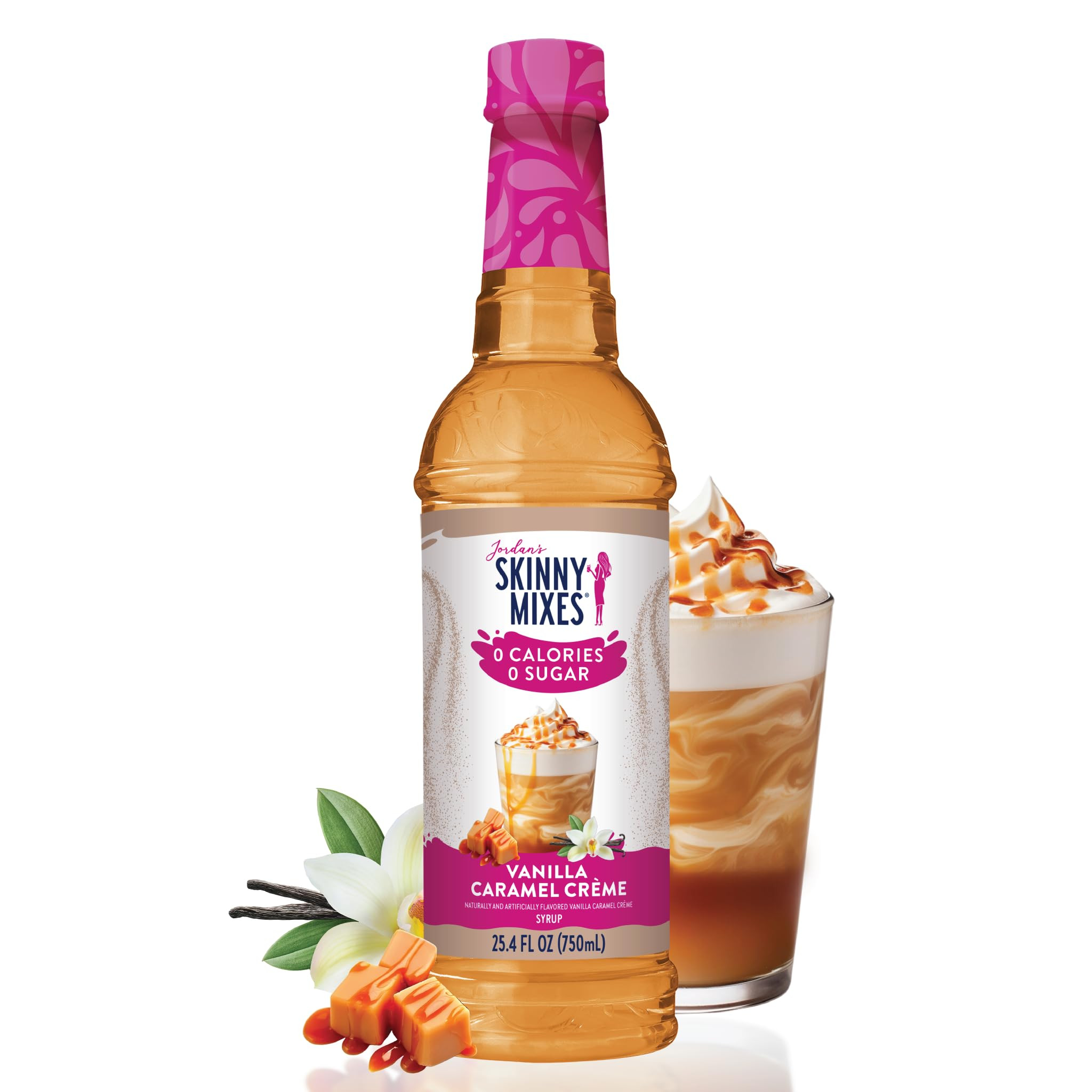 Jordan's Skinny Syrups Sugar Free Coffee Syrup, Vanilla Caramel Creme Flavor Drink Mix, Zero Calo... | Amazon (US)