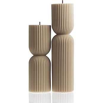 LAWA Hourglass Pillar Candle - Large Beautiful Handmade Pillar Scented Soy Wax Candle Elegant Bub... | Amazon (US)