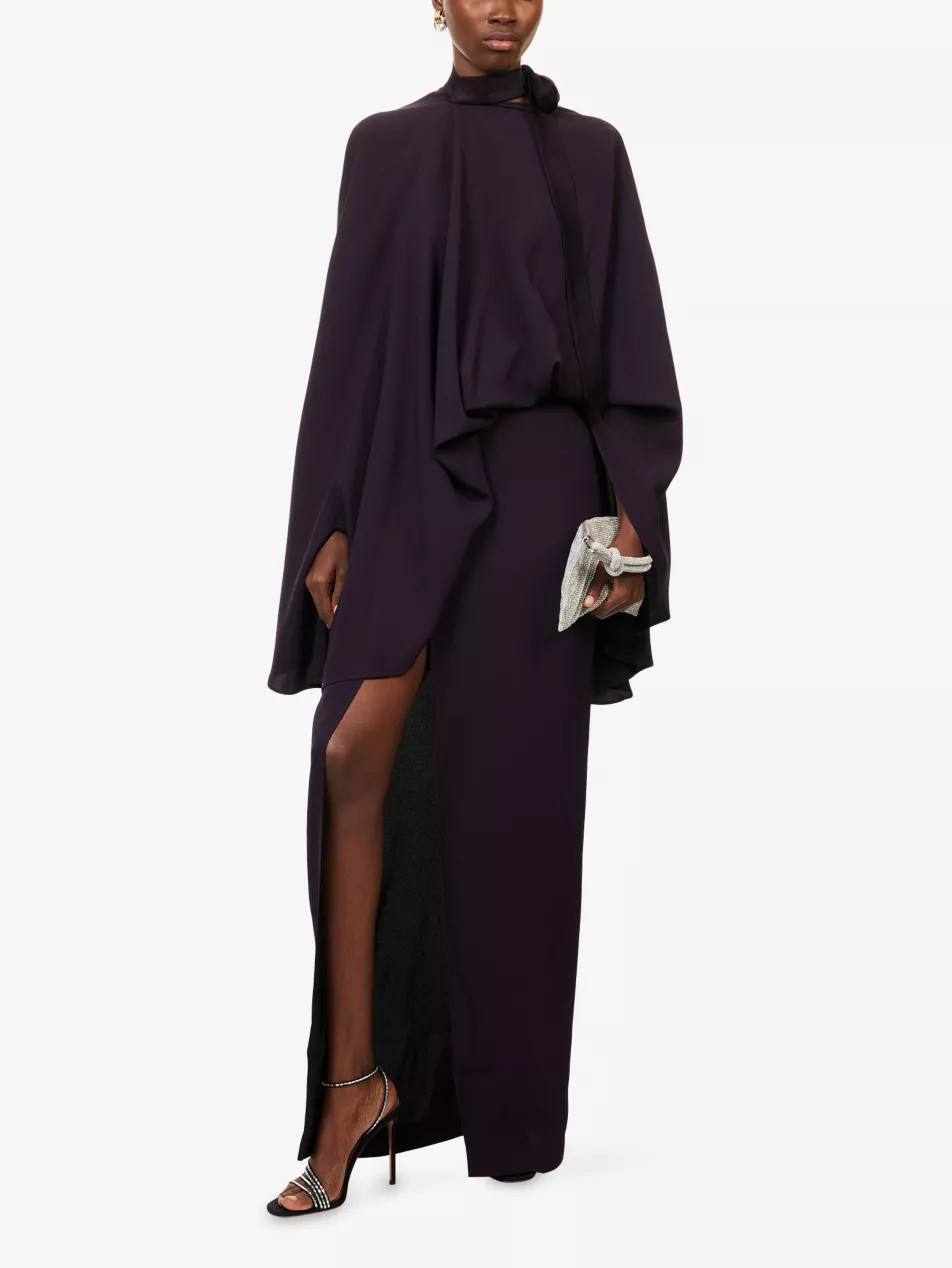 Brooks Draped Crepe-Cady Maxi Dress | Selfridges